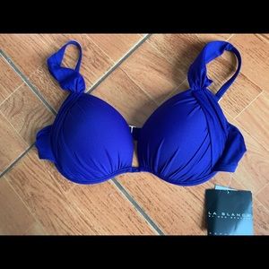 NWT La Blanca top Bra blue 12